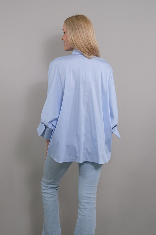 Soluzione Bluse Mit 7/8 Ballonärmel Bianca