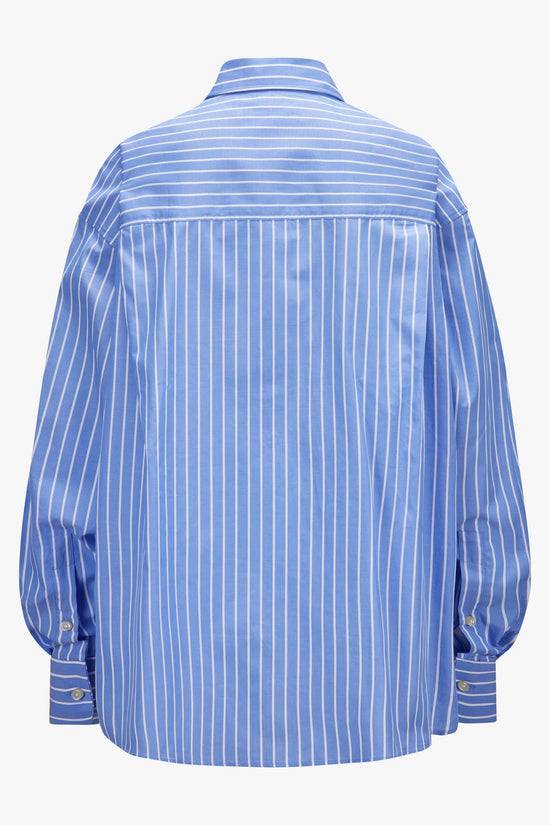 Soluzione Gestreifte Hemdbluse Mit Gerundetem Saum