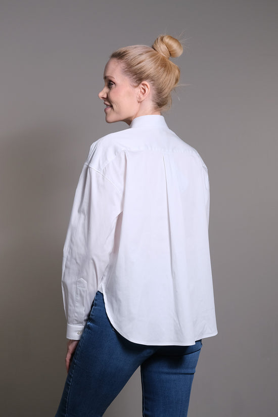 Soluzione Verkürzte Hemdbluse Mit VKL Und Rückenfalte