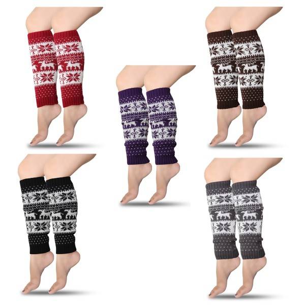 Sonia Originelli 1 Paar Beinstulpen "Norweger" Weihnachtsmuster Überzieher Warm