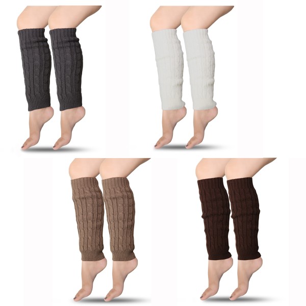 Sonia Originelli 1 Paar Beinstulpen Zopfmuster Kuschelig Warm Überzieher Uni
