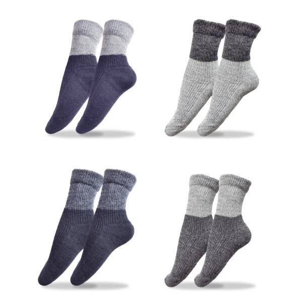 Sonia Originelli 1 Paar Damen Socken Meliert Schafwolle Umschlag Plüschsohle