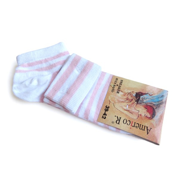 Sonia Originelli 1 Paar Söckchen geringelt Streifen Sneakerform soft, elastischer Bund mit Pulsband im Set