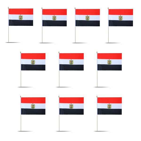 Sonia Originelli 10er Set Fahne Flagge Winkfahne "Ägypten" Egypt Handfahne EM WM