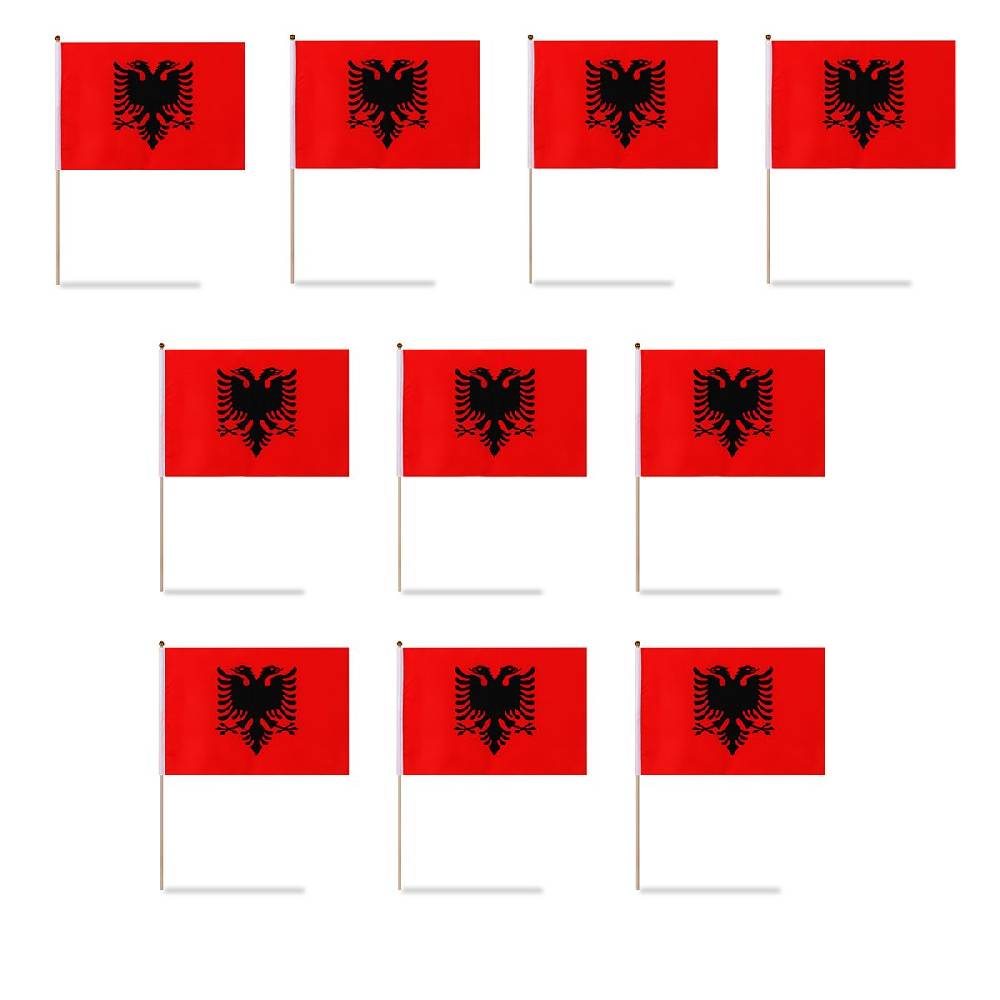 Sonia Originelli 10er Set Fahne Flagge Winkfahne "Albanien" Handfahne EM WM