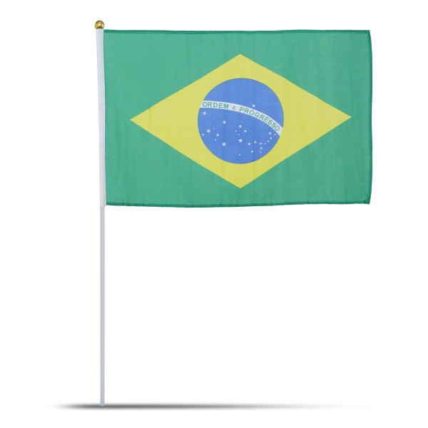 Sonia Originelli 10er Set Fahne Flagge Winkfahne "Brasilien" Brazil Brasil Handfahne EM WM