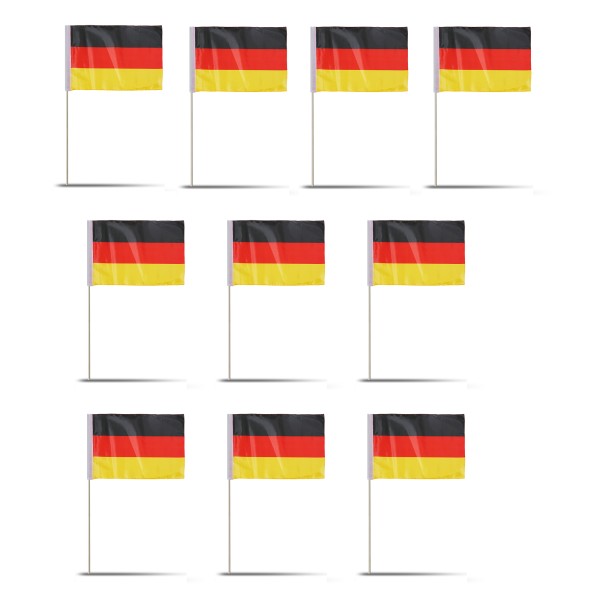 Sonia Originelli 10er Set Fahne Flagge Winkfahne "Deutschland" Germany Handfahne EM WM