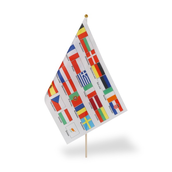 Sonia Originelli 10er Set Fahne Flagge Winkfahne "Europa 27 Länder" Handfahne EM WM