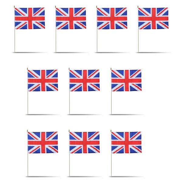 Sonia Originelli 10er Set Fahne Flagge Winkfahne "Grossbritannien" GB UK Handfahne EM WM