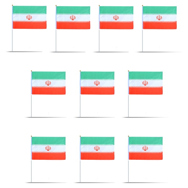 Sonia Originelli 10er Set Fahne Flagge Winkfahne "Iran" Handfahne EM WM