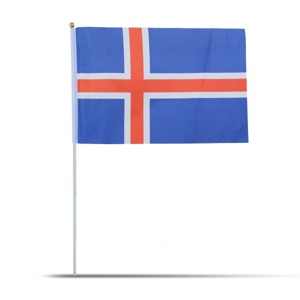 Sonia Originelli 10er Set Fahne Flagge Winkfahne "Island" Iceland Handfahne EM WM