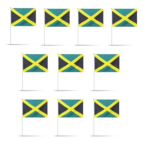 Sonia Originelli 10er Set Fahne Flagge Winkfahne "Jamaika" Jamaica Handfahne EM WM