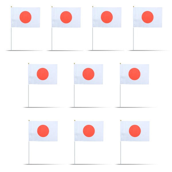 Sonia Originelli 10er Set Fahne Flagge Winkfahne "Japan" Handfahne EM WM