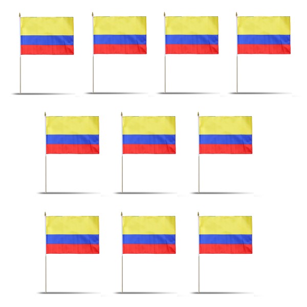 Sonia Originelli 10er Set Fahne Flagge Winkfahne "Kolumbien" Colombia Handfahne EM WM