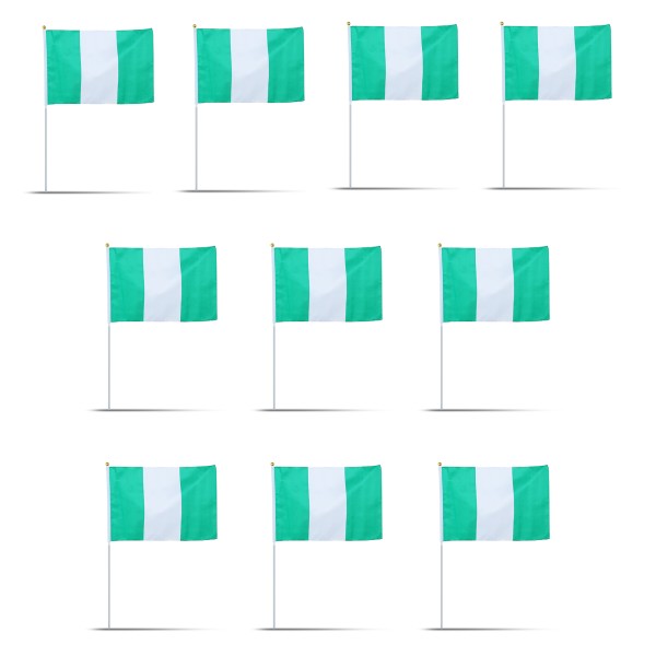 Sonia Originelli 10er Set Fahne Flagge Winkfahne "Nigerien" Nigeria Handfahne EM WM