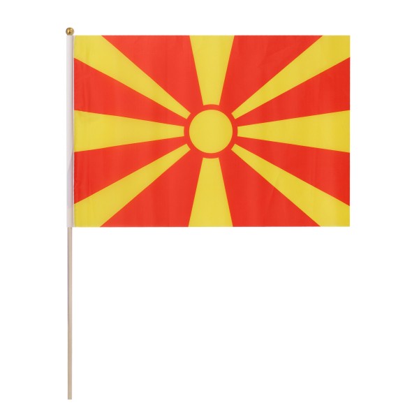Sonia Originelli 10er Set Fahne Flagge Winkfahne "Nordmazedonien" North Macedonia Handfahne EM WM