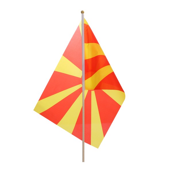 Sonia Originelli 10er Set Fahne Flagge Winkfahne "Nordmazedonien" North Macedonia Handfahne EM WM