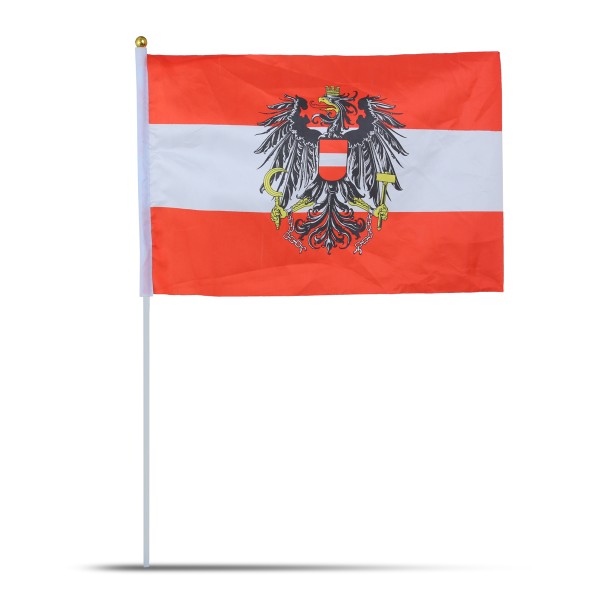 Sonia Originelli 10er Set Fahne Flagge Winkfahne "Österreich" Wappen Austria Handfahne EM WM