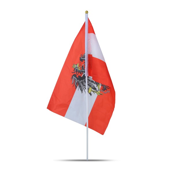 Sonia Originelli 10er Set Fahne Flagge Winkfahne "Österreich" Wappen Austria Handfahne EM WM