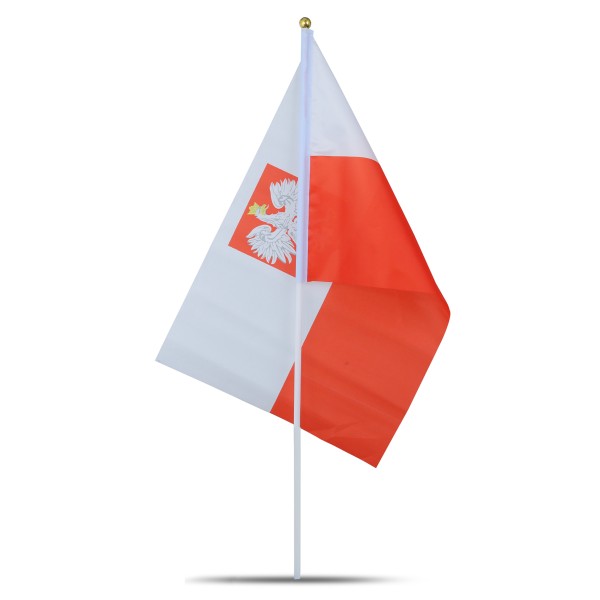 Sonia Originelli 10er Set Fahne Flagge Winkfahne "Polen Wappen" Poland Polska Handfahne EM WM