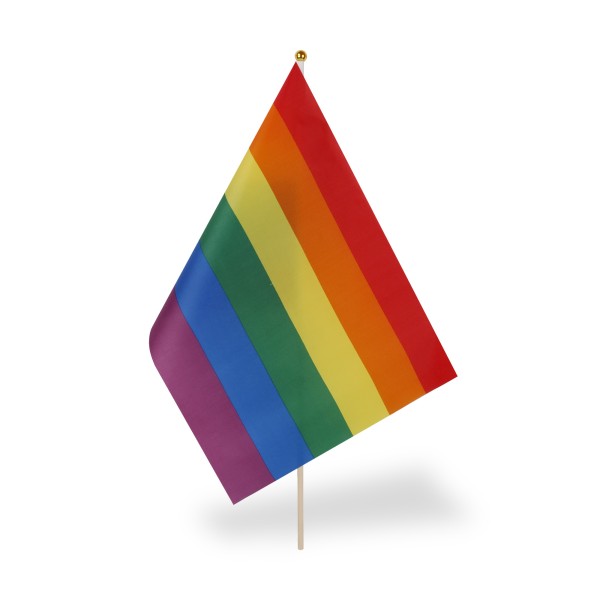 Sonia Originelli 10er Set Fahne Flagge Winkfahne "Regenbogen" Rainbow Handfahne EM WM