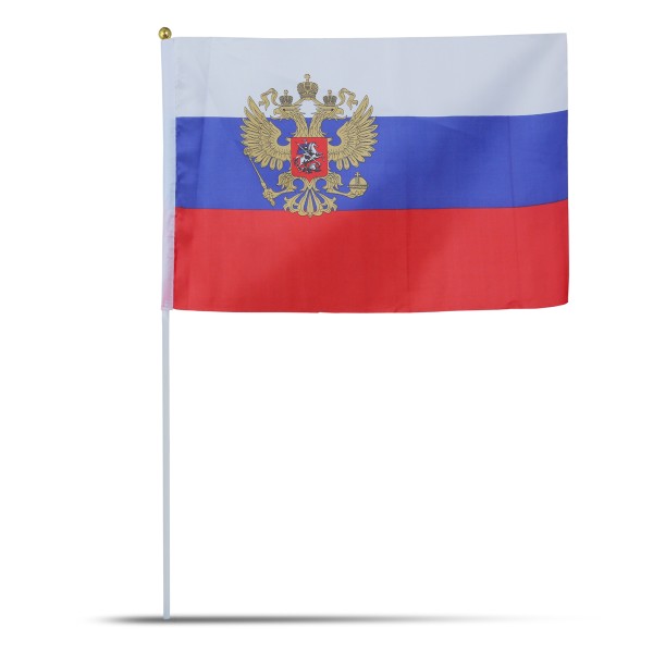 Sonia Originelli 10er Set Fahne Flagge Winkfahne "Russland" Russia Wappen Handfahne EM WM