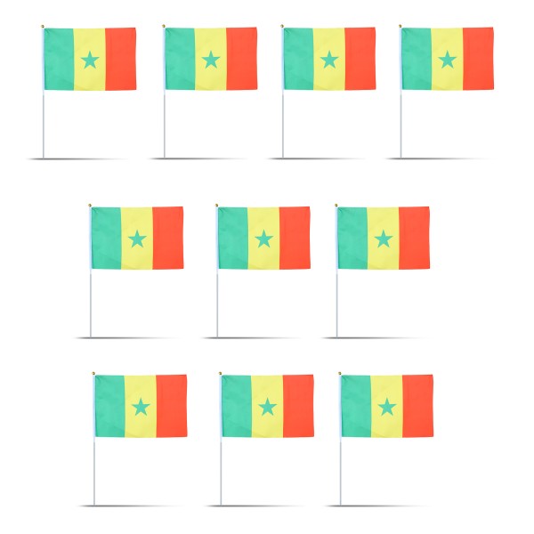 Sonia Originelli 10er Set Fahne Flagge Winkfahne "Senegal" Handfahne EM