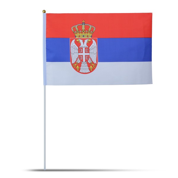 Sonia Originelli 10er Set Fahne Flagge Winkfahne "Serbien" Serbia Handfahne EM WM