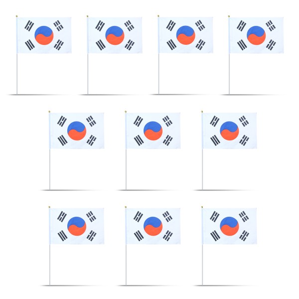 Sonia Originelli 10er Set Fahne Flagge Winkfahne "Südkorea" South Korea Handfahne EM WM