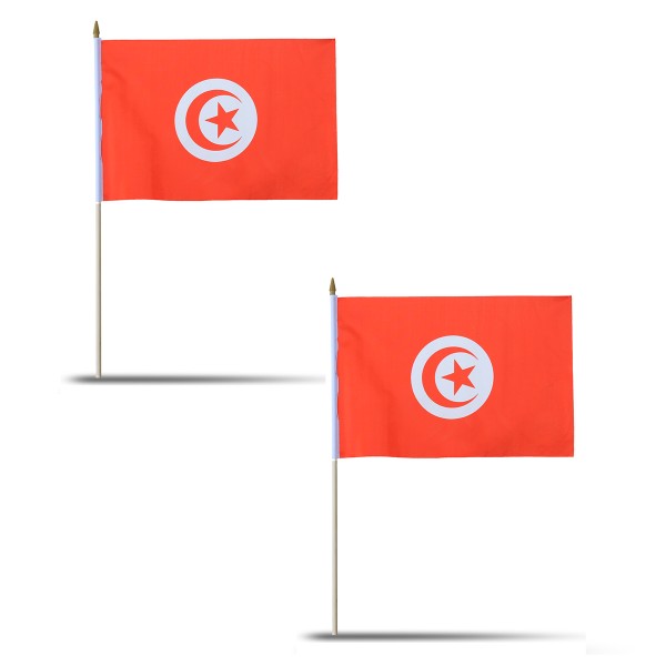 Sonia Originelli 10er Set Fahne Flagge Winkfahne "Tunesien" Tunisia Handfahne EM WM