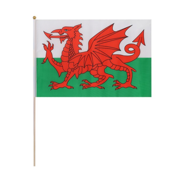 Sonia Originelli 10er Set Fahne Flagge Winkfahne "Wales" Handfahne EM WM