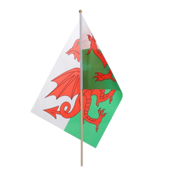 Sonia Originelli 10er Set Fahne Flagge Winkfahne "Wales" Handfahne EM WM