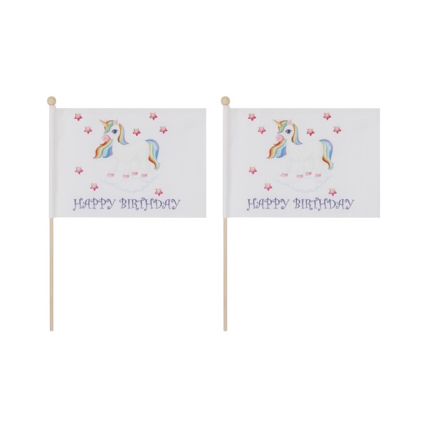 Sonia Originelli 2 Er Set Tischfähnchen "Einhorn" Happy Birthday Unicorn