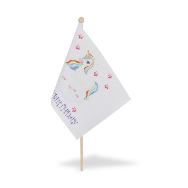 Sonia Originelli 2 Er Set Tischfähnchen "Einhorn" Happy Birthday Unicorn
