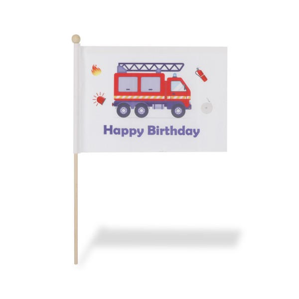 Sonia Originelli 2 Er Set Tischfähnchen "Feuerwehr" Happy Birthday Geburtstag
