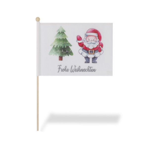 Sonia Originelli 2 Er Set Tischfähnchen "Frohe Weihnachten" Christmas Weihnachtsmann Tischdeko