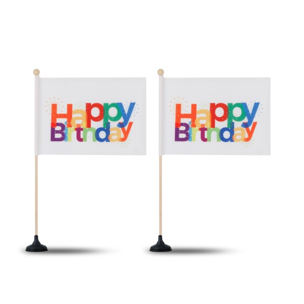 Sonia Originelli 2 Er Set Tischfähnchen "Happy Birthday" Geburtstag Tischdeko