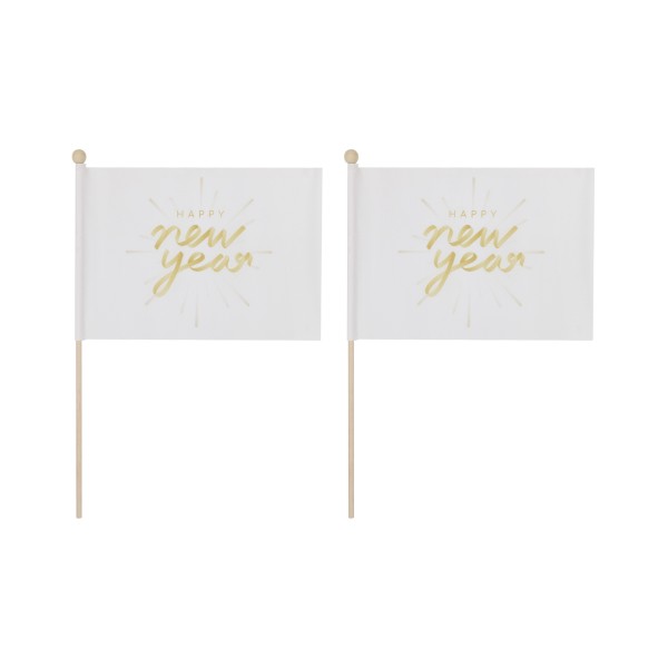 Sonia Originelli 2 Er Set Tischfähnchen "Happy New Year" Silvester Party Tischdeko