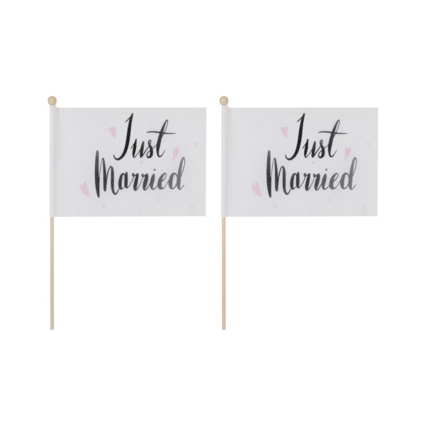 Sonia Originelli 2 Er Set Tischfähnchen "Just Married" Hochzeit Party Tischdeko