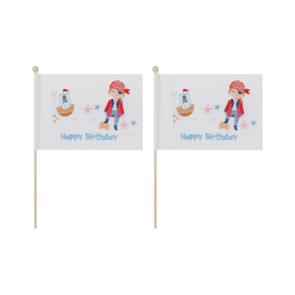 Sonia Originelli 2 Er Set Tischfähnchen "Pirat" Happy Birthday Geburtstag Schatz Seeräuber