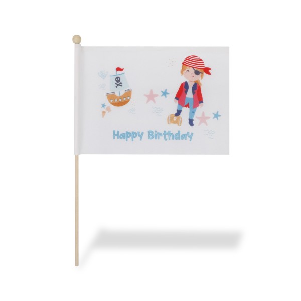 Sonia Originelli 2 Er Set Tischfähnchen "Pirat" Happy Birthday Geburtstag Schatz Seeräuber