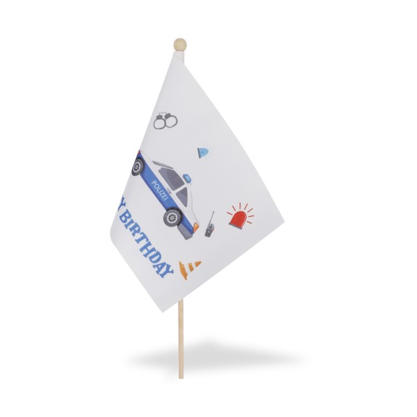 Sonia Originelli 2 Er Set Tischfähnchen "Polizei" Happy Birthday Kindergeburtstag Tischdeko