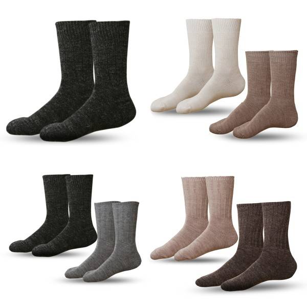 Sonia Originelli 2 Paar Alpakasocke "Dünn" Umschlag Warm Schaf Wolle