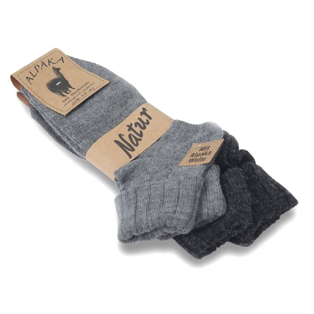 Sonia Originelli 2 Paar Alpakasocke "Dünn" Umschlag Warm Schaf Wolle