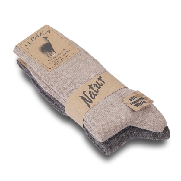 Sonia Originelli 2 Paar Alpakasocke "Dünn" Winter Warm Schaf Wolle