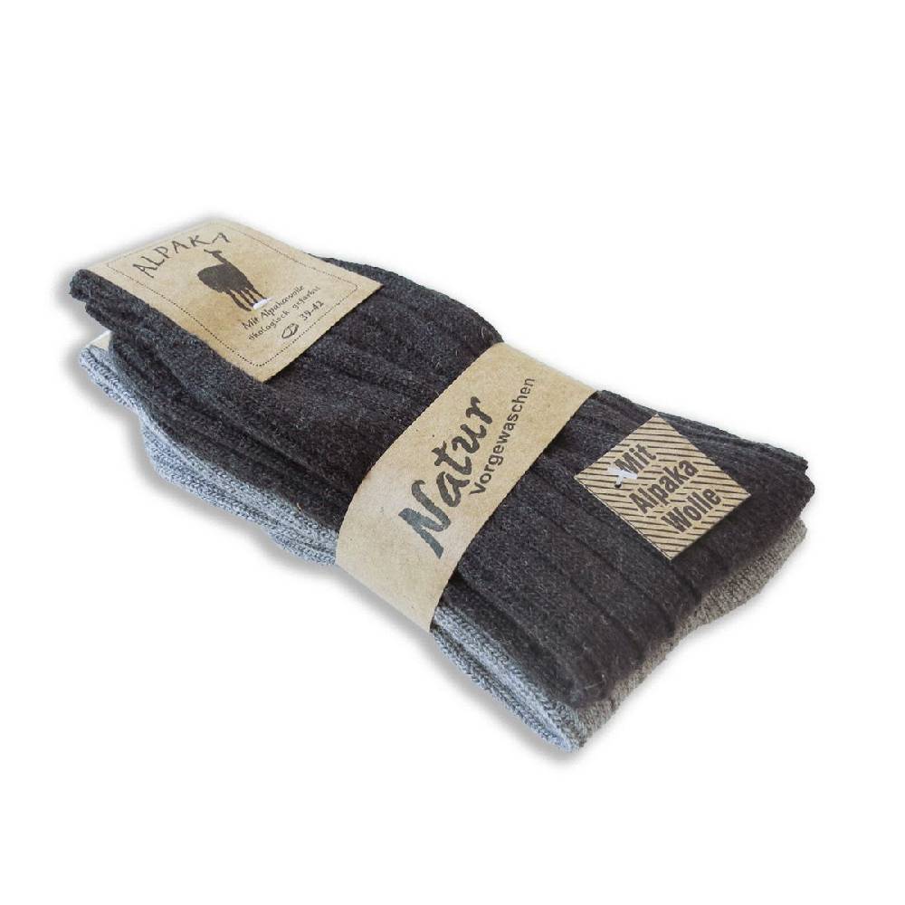 Sonia Originelli 2 Paar Alpakasocke "Dünn" Winter Warm Schaf Wolle
