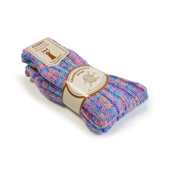 Sonia Originelli 2 Paar Alpakasocke Multicolour Winter Warm Schaf Wolle
