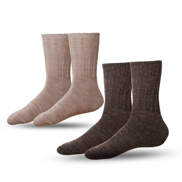 Sonia Originelli 2 Paar Alpakasocken "Dünn" Umschlag Alpakawolle Unisex Winter