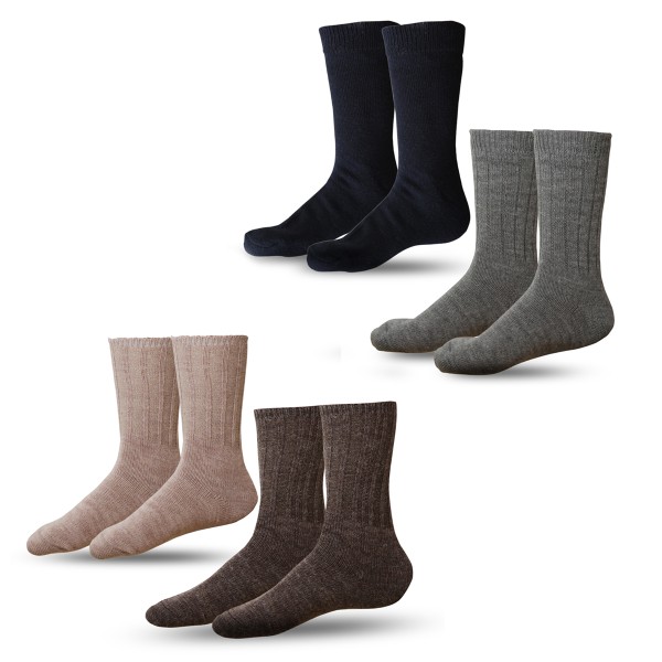 Sonia Originelli 2 Paar Alpakasocken "Dünn" Umschlag Alpakawolle Unisex Winter