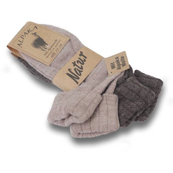 Sonia Originelli 2 Paar Alpakasocken "Dünn" Umschlag Alpakawolle Unisex Winter
